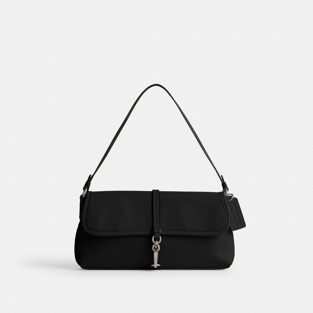 COACH®,HAMPTONS BAG,Glovetan Leather,Silver/Black,Front View