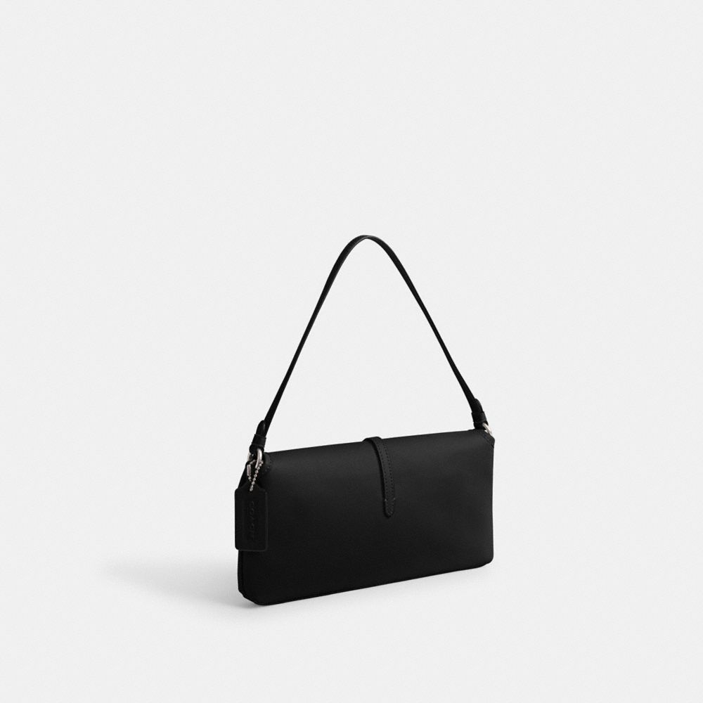 COACH®,HAMPTONS BAG,Glovetan Leather,Silver/Black,Angle View