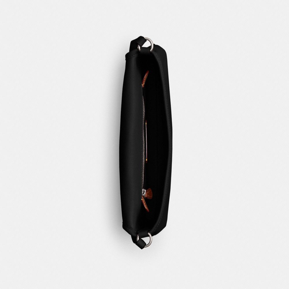 COACH®,Hamptons Bag,Leather,Shoulder Bag,Logo,Embossed,Casual,Black,Inside View,Top View