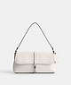 COACH®,HAMPTONS BAG,Glovetanned Leather,Mini,Silver/Chalk,Front View