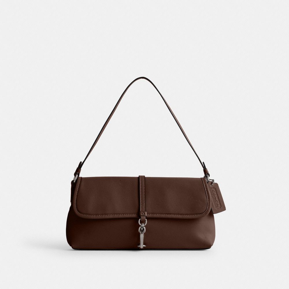 COACH®,HAMPTONS BAG,Glovetan Leather,Silver/Maple,Front View