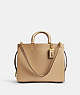 COACH®,ROGUE,Glovetanned Leather,Large,Brass/Beige,Front View