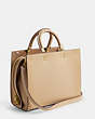 COACH®,ROGUE BAG,Glovetanned Leather,Large,Brass/Beige,Angle View
