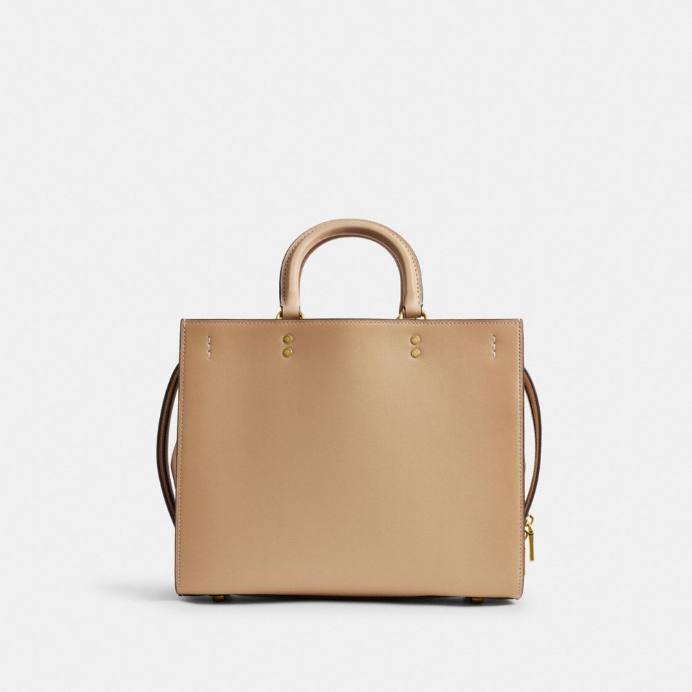 COACH®,ROGUE BAG,Glovetan Leather,Large,Brass/Beige,Back View