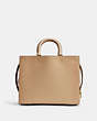COACH®,ROGUE BAG,Glovetanned Leather,Large,Brass/Beige,Back View