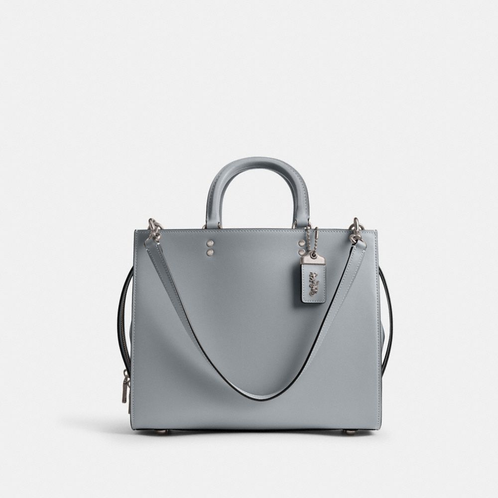 COACH®,ROGUE BAG,Glovetan Leather,Large,Silver/Grey Blue,Front View