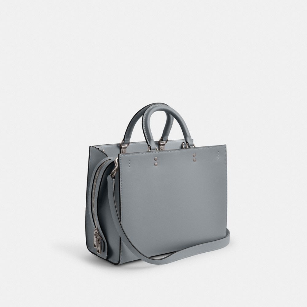 COACH®,ROGUE BAG,Glovetan Leather,Large,Silver/Grey Blue,Angle View