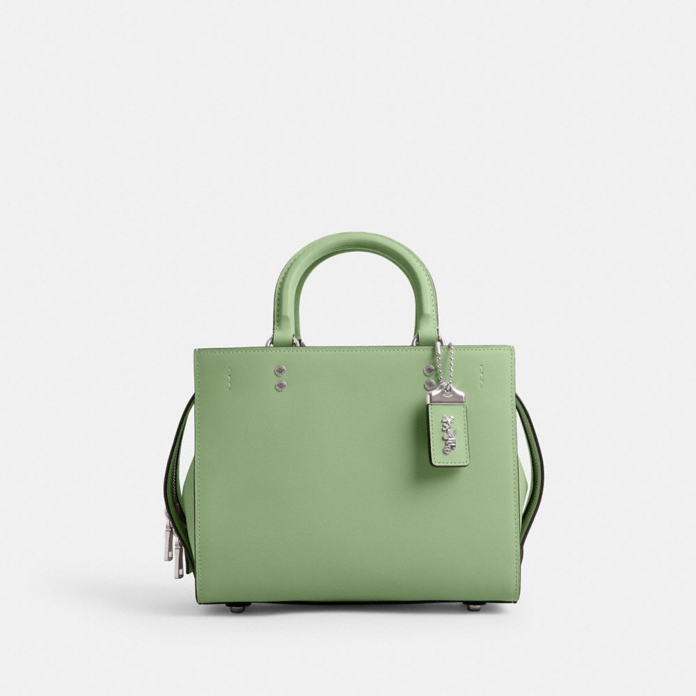 COACH®,ROGUE BAG 25,Glovetan Leather,Medium,Silver/Pale Pistachio,Front View