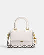 COACH®,ROGUE TOP HANDLE BAG,Glovetanned Leather,Mini,Brass/Chalk,Front View