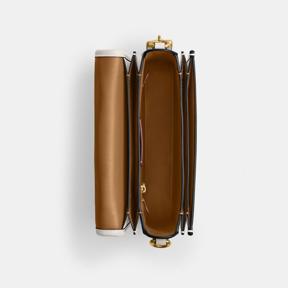 COACH®,Rogue Top Handle Bag,Lining Leather,Leather,Crossbody,Logo,Metal,Day Party,White,Inside View,Top View