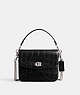 COACH®,CASSIE CROSSBODY 19,croc embossed leather,Medium,Silver/Black,Front View