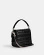 COACH®,CASSIE CROSSBODY BAG 19,croc embossed leather,Medium,Silver/Black,Angle View