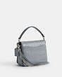 COACH®,CASSIE CROSSBODY BAG 19,croc embossed leather,Medium,Silver/Grey Blue,Angle View