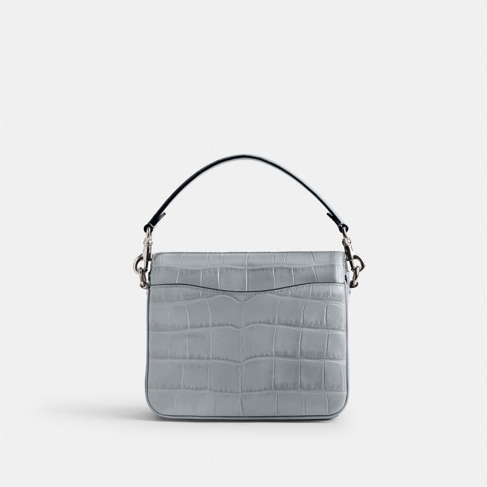COACH®,Cassie Crossbody Bag 19,Leather,Crossbody,Logo,Metal,Embossed,Day Party,Gray,Back View