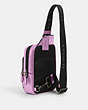 COACH®,TRACK PACK 14,Leather,Mini,Black Antique Nickel/Metallic Lilac,Angle View