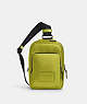 COACH®,TRACK PACK 14,Leather,Mini,Black Antique Nickel/Metallic Citrine,Front View