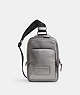 COACH®,TRACK PACK 14,Leather,Mini,Black Antique Nickel/Metallic Ash,Front View