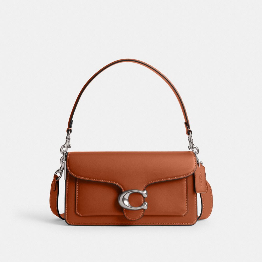 COACH®,TABBY SHOULDER BAG 26,Glovetanned Leather,Medium,Silver/Burnished Amber,Front View