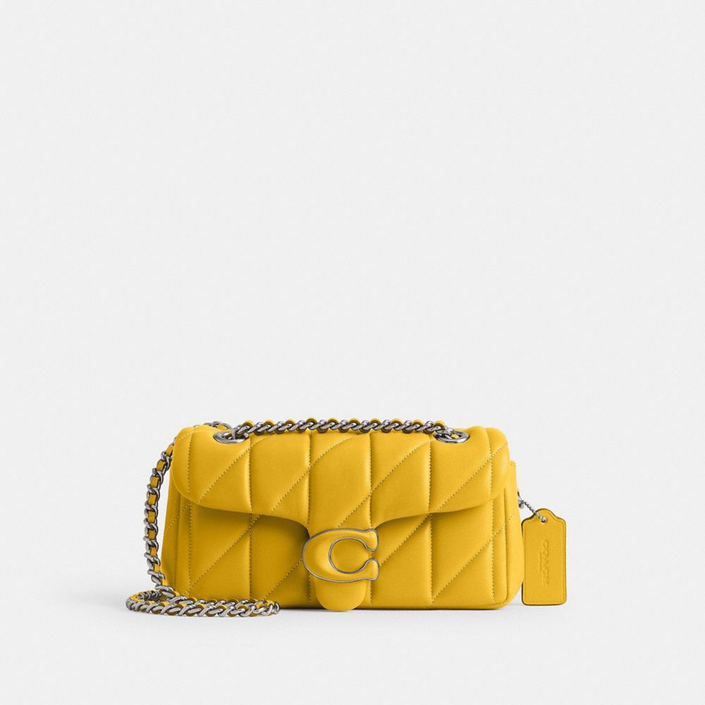 COACH®,TABBY SHOULDER BAG 20 WITH QUILTING,Nappa leather,Small,Buy Now,Silver/Canary,Front View