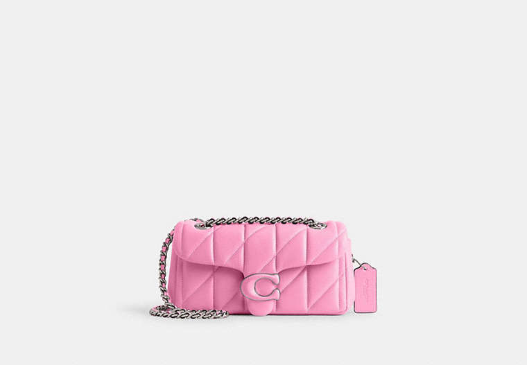 COACH®,TABBY SHOULDER BAG 20 WITH QUILTING,Nappa leather,Small,Buy Now,Silver/Vivid Pink,Front View image number 0