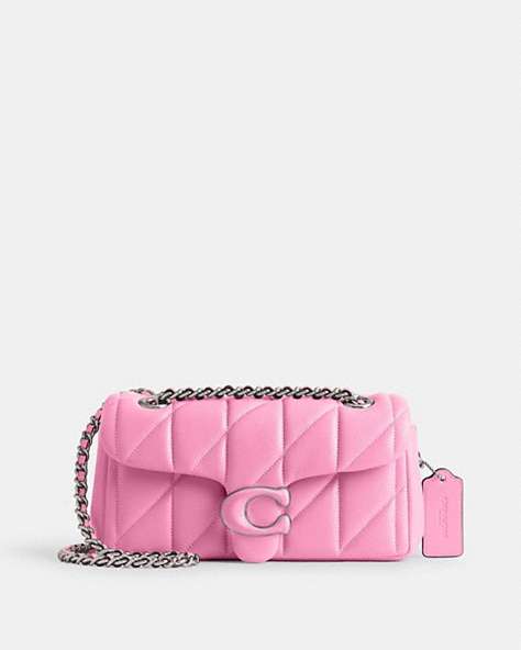COACH®,TABBY SHOULDER BAG 20 WITH QUILTING,Nappa leather,Small,Buy Now,Silver/Vivid Pink,Front View