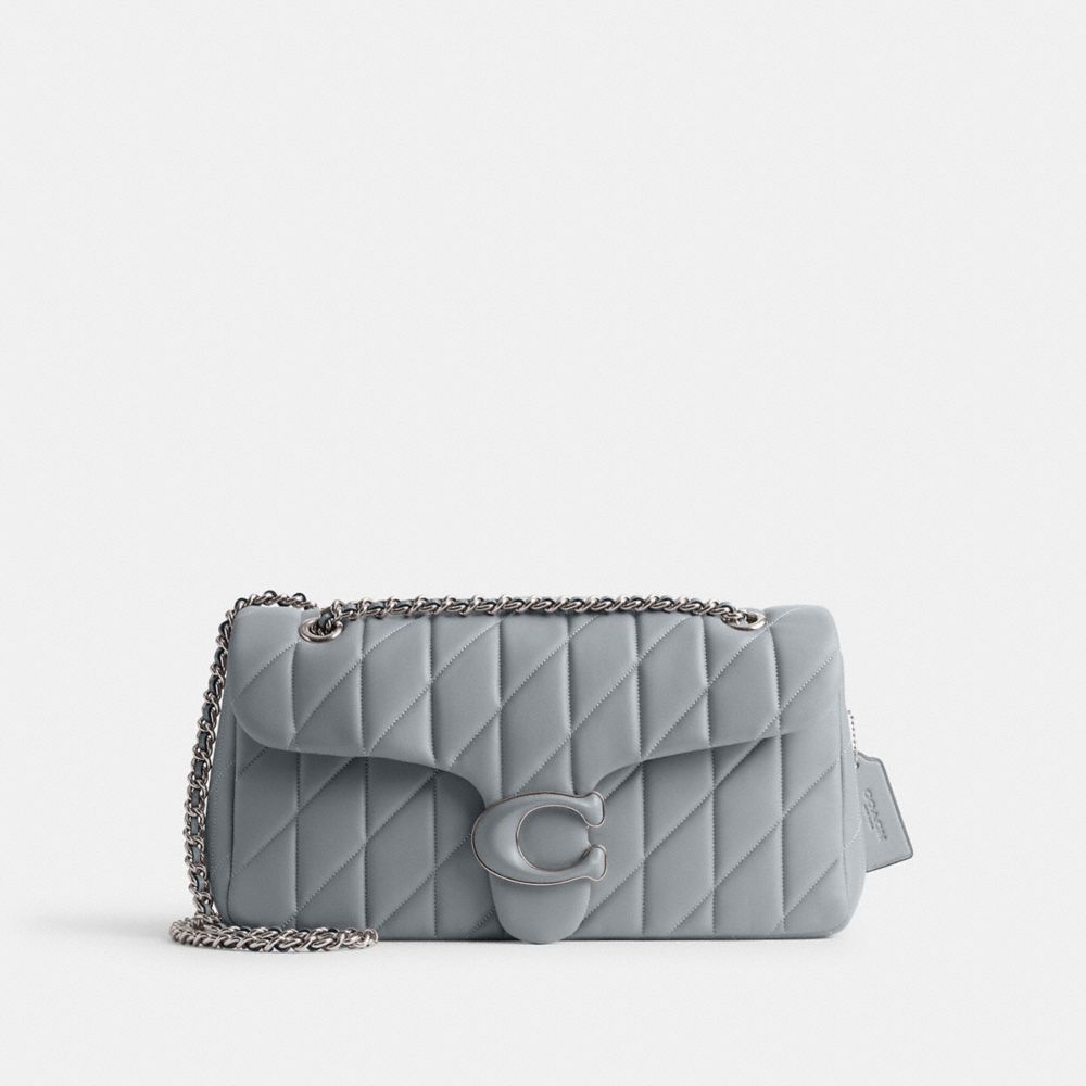 COACH®,TABBY SHOULDER BAG 33 WITH QUILTING,Nappa leather,Medium,Silver/Grey Blue,Front View image number 0