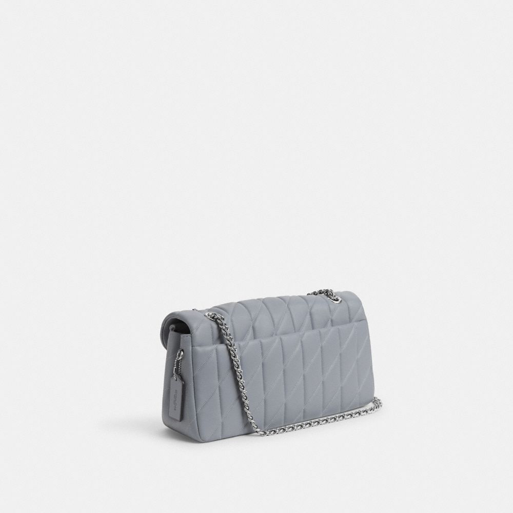 COACH®,SAC ÉPAULE TABBY 33 AVEC MATELASSAGE,Cuir nappa,Argent/Gris bleu,Angle View