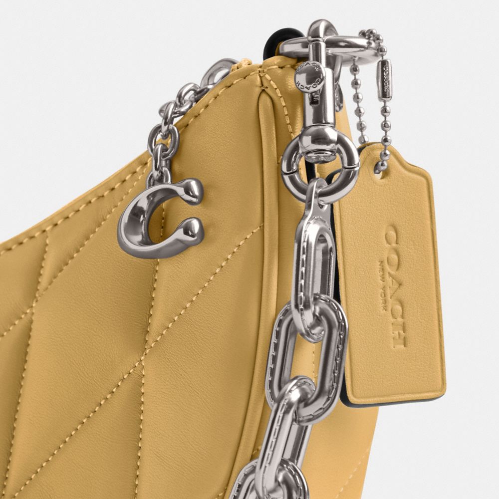 COACH®,Mira Shoulder Bag With Pillow Quilting,Leather,Shoulder Bag,Logo,Metal,Embossed,Gunmetal,Day Party,,Closer View