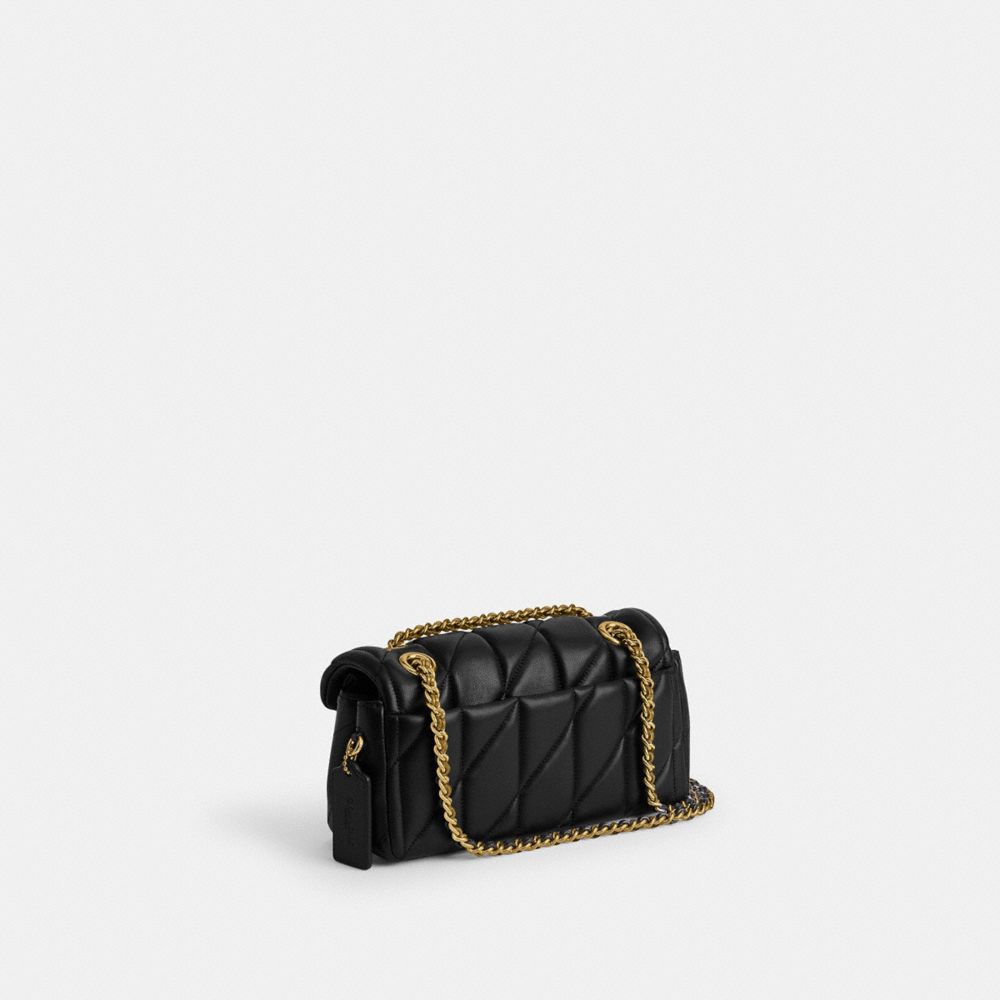 COACH®,TABBY SHOULDER BAG 20 WITH QUILTING,Nappa leather,Small,Buy Now,Brass/Black,Angle View