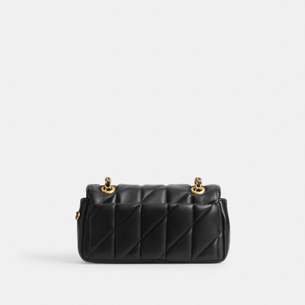 Coach Tabby Shoulder Bag 26 In Loved Leather With Quilting In Brass/black