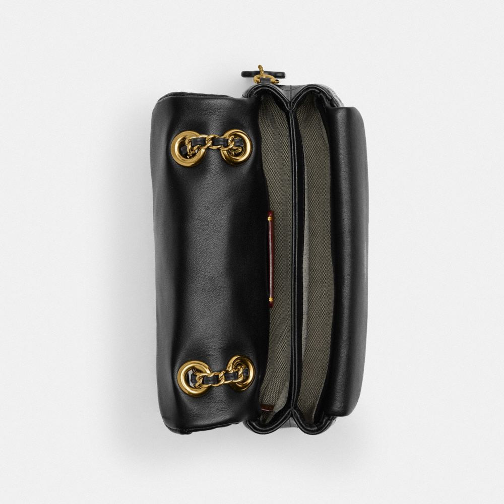 Coach Tabby Shoulder Bag 26 In Loved Leather With Quilting In Brass/black