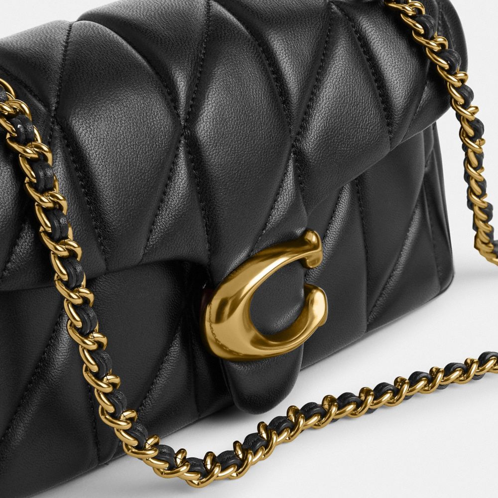 Coach Tabby Shoulder Bag 26 In Loved Leather With Quilting In Brass/black