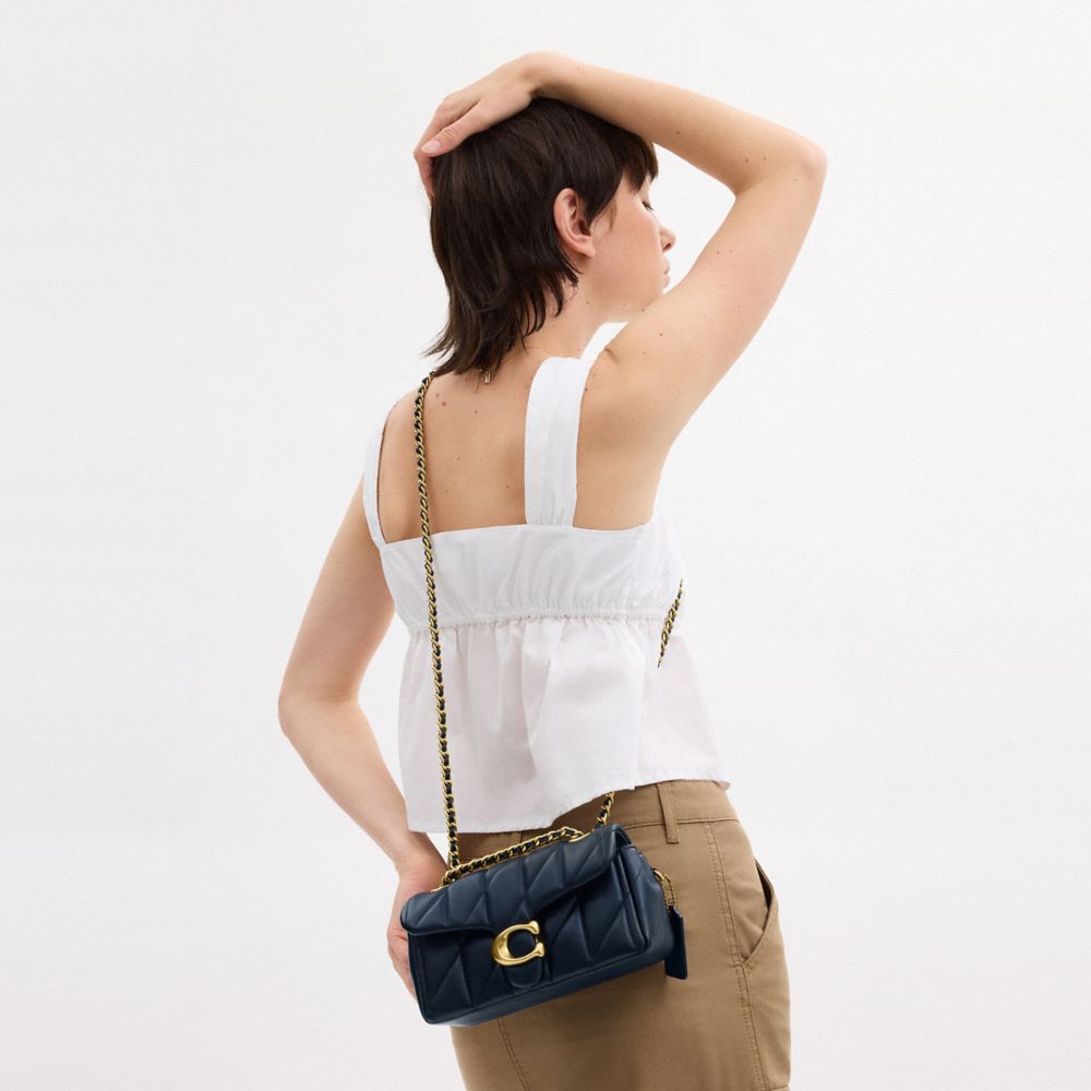 COACH®,Tabby Shoulder Bag 20 With Pillow Quilting,Lining Leather,Leather,Shoulder Bag,Logo,Metal,Embossed,Chain Detail,Gol...,