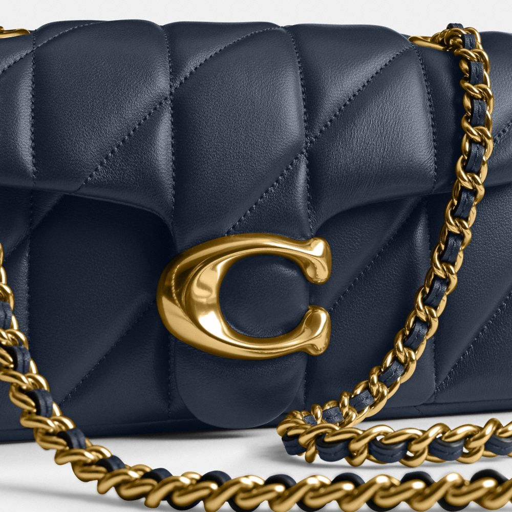 COACH®,Tabby Shoulder Bag 20 With Pillow Quilting,Lining Leather,Leather,Shoulder Bag,Logo,Metal,Embossed,Chain Detail,Gol...,,Closer View