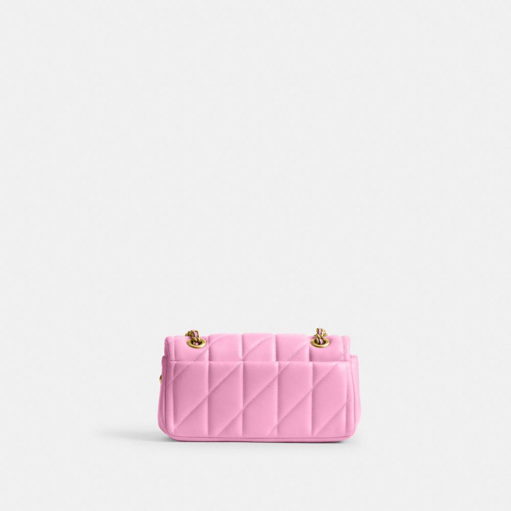 COACH®,Tabby Shoulder Bag 20 With Pillow Quilting,Lining Leather,Leather,Shoulder Bag,Metal,Chain Detail,Logo,Embossed,Gol...,,Back View