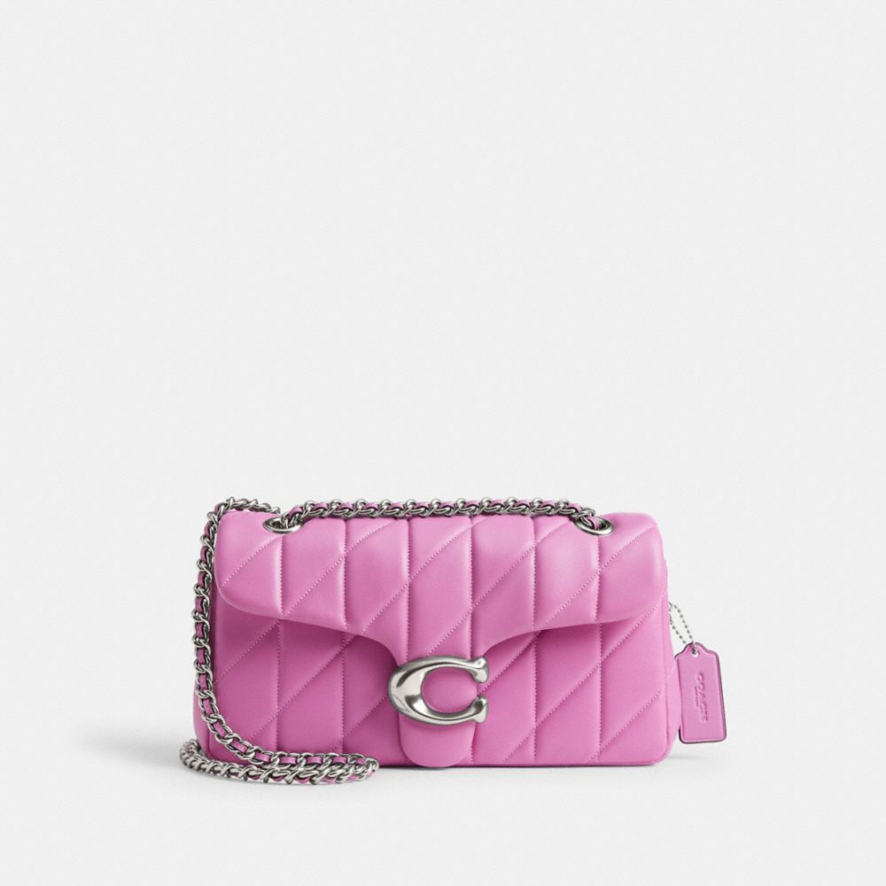 COACH®,SAC ÉPAULE TABBY 26 AVEC MATELASSAGE PILLOW,Argent/Fuchsia,Front View