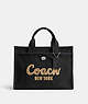COACH®,CARGO TOTE,canvas,X-Large,Silver/Black,Front View