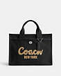 COACH®,CARGO TOTE,canvas,Large,Silver/Black,Front View