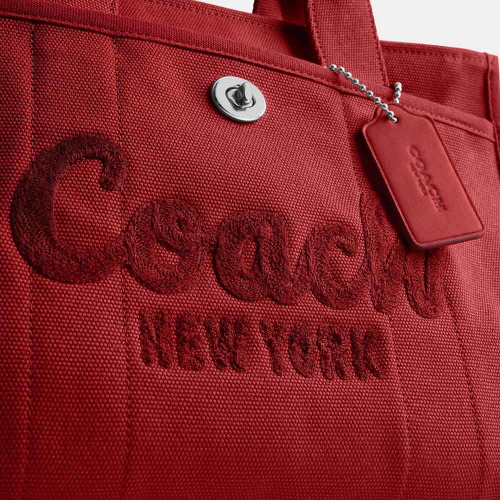 COACH coach コーチ　カーゴ トートレオパード プリント　34 ラージジップトップ開閉裏地付き