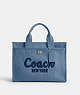 COACH®,CARGO TOTE,canvas,X-Large,Silver/Slate Blue,Front View