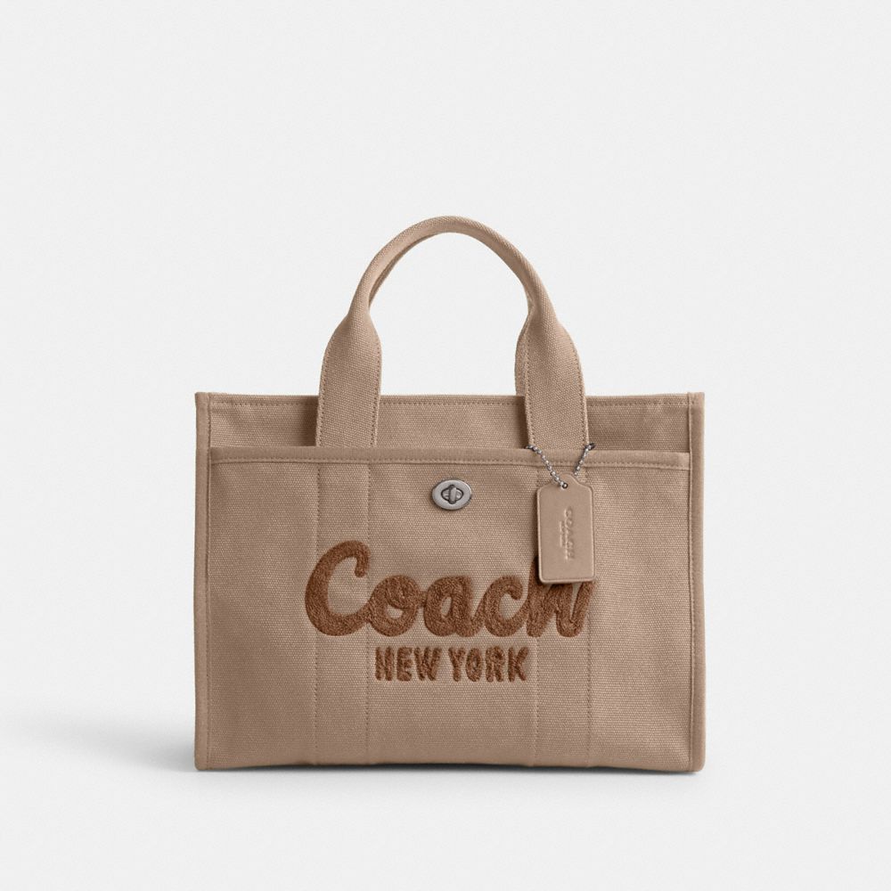 COACH®,CABAS CARGO,la toile,Argent/Sombre naturel,Front View