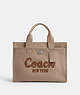 COACH®,CARGO TOTE,canvas,X-Large,Silver/Dark Natural,Front View