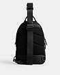 COACH®,CHARTER PACK,Polished Pebble Leather,Medium,Black,Back View