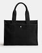 COACH®,CARGO TOTE 42,canvas,X-Large,Silver/Black,Back View