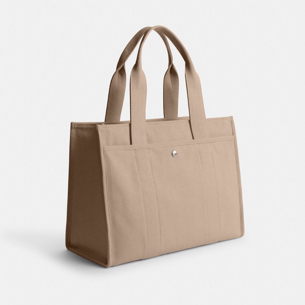 COACH®,Cargo Tote Bag 42,Canvas,Leather,Cotton,Tote,No Embellishment,Casual,,Angle View