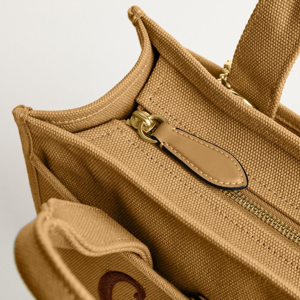 COACH®,Cargo Tote Bag 26,Cotton,Leather,Canvas,Crossbody,No Embellishment,Compact,Casual,,Closer View