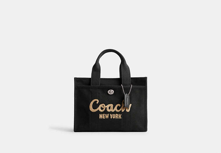 COACH®,CARGO TOTE 26,canvas,Silver/Black,Front View image number 0