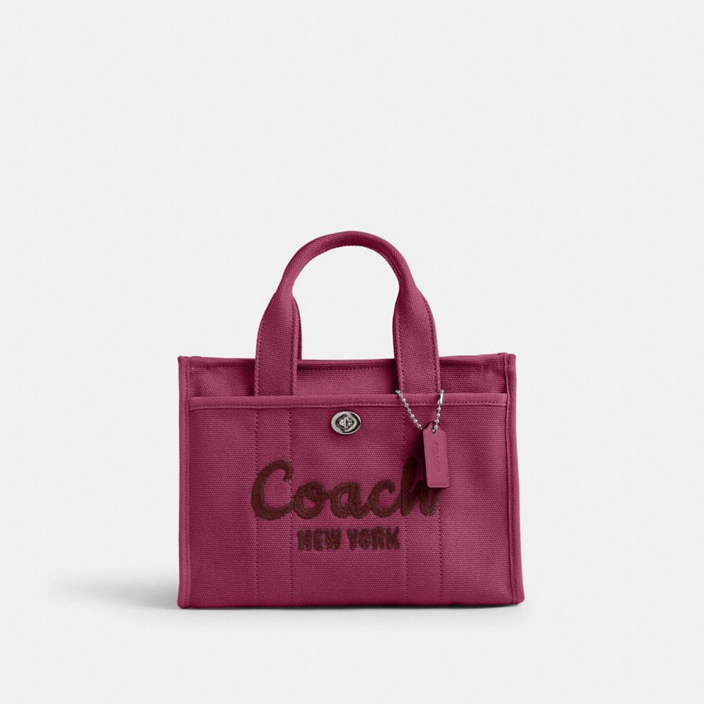 COACH®,SAC CABAS CARGO 26,Toile,Argenté/Rose,Front View