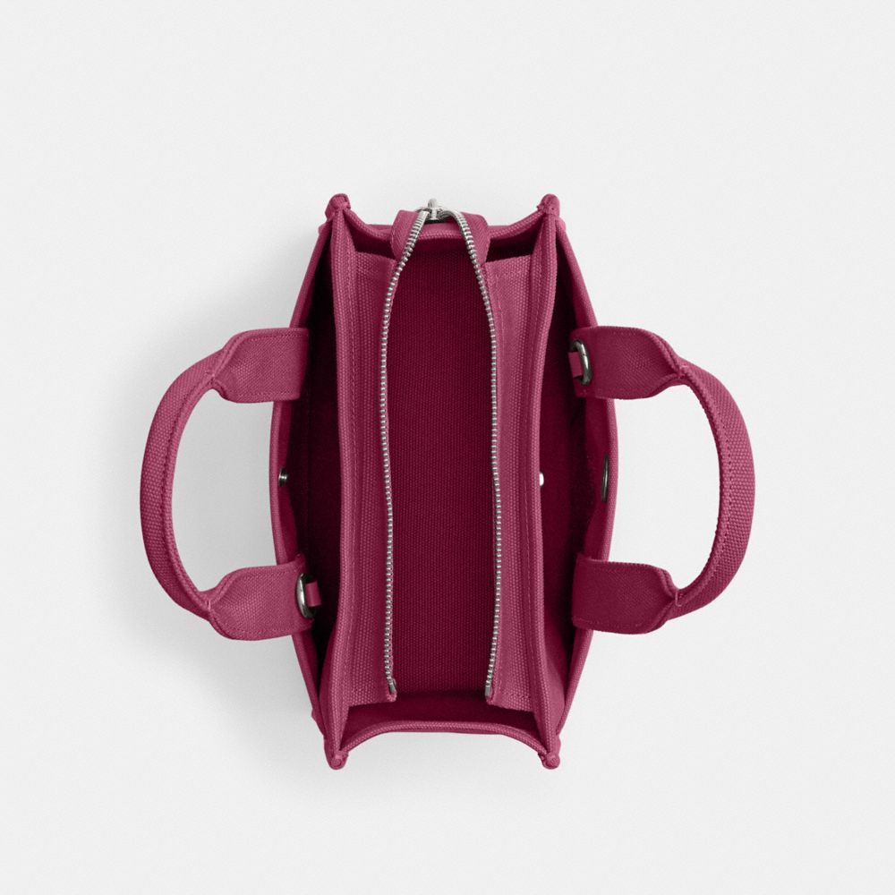 COACH®,Cargo Tote Bag 26,Cotton,Leather,Canvas,Crossbody,No Embellishment,Compact,Casual,Purple,Inside View,Top View