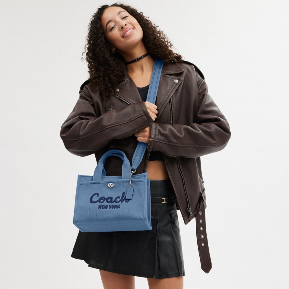 COACH®,SAC CABAS CARGO 26,la toile,Argent/Bleu ardoise